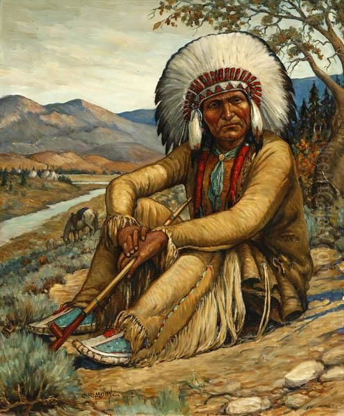 Chief Big Horse - Arapahoe Oil Painting by Carl Moon