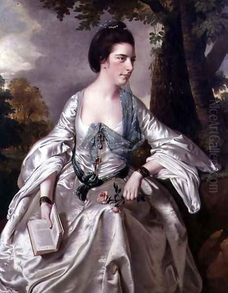 Portrait of Mrs Nicholas Ashton, nee Mary Warburton Philpot (1740-1777), 1769 Oil Painting by Josepf Wright Of Derby