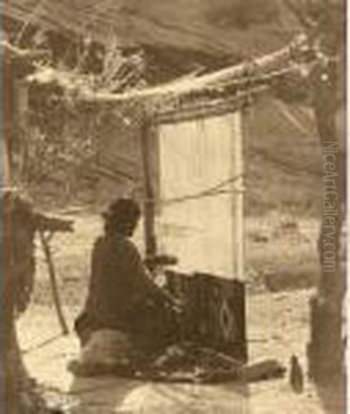 Navajo Weaver, Canyon De Chelley Oil Painting by Carl Moon