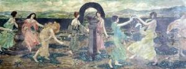 Vestal Virgins In Procession Oil Painting by Robert James Enraght Moony