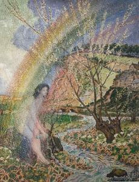 Rainbow Lady Oil Painting by Robert James Enraght Moony