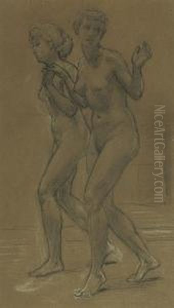 Two Nudes Oil Painting by Joseph Moore