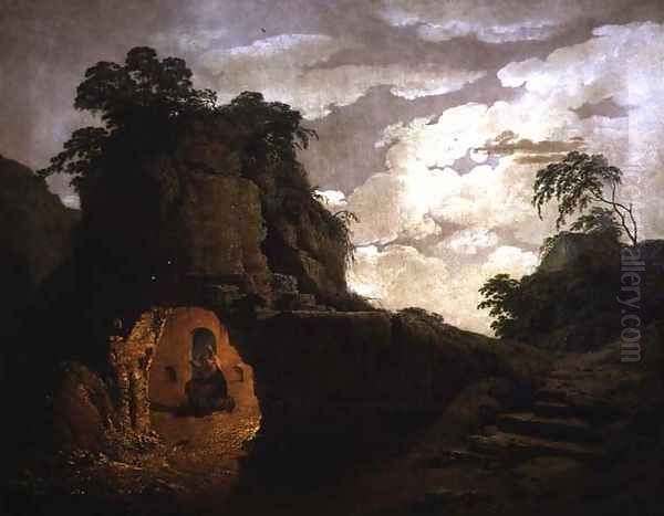 Virgil's Tomb, with the Figure of Silius Italicus, 1779 Oil Painting by Josepf Wright Of Derby