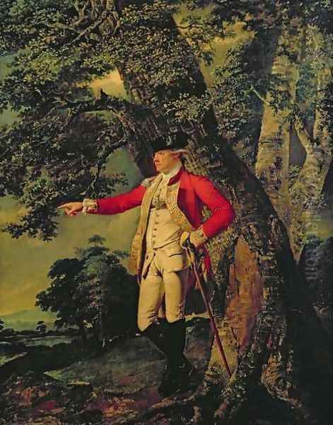 Portrait of Colonel Charles Heathcote in the uniform of the 35th Foot Oil Painting by Josepf Wright Of Derby