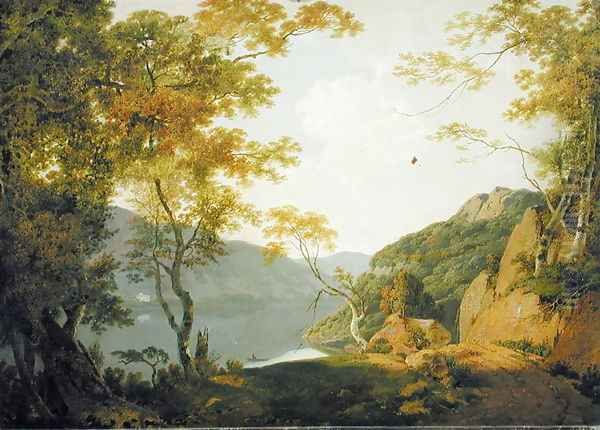 Lake Scene, 1790 Oil Painting by Josepf Wright Of Derby