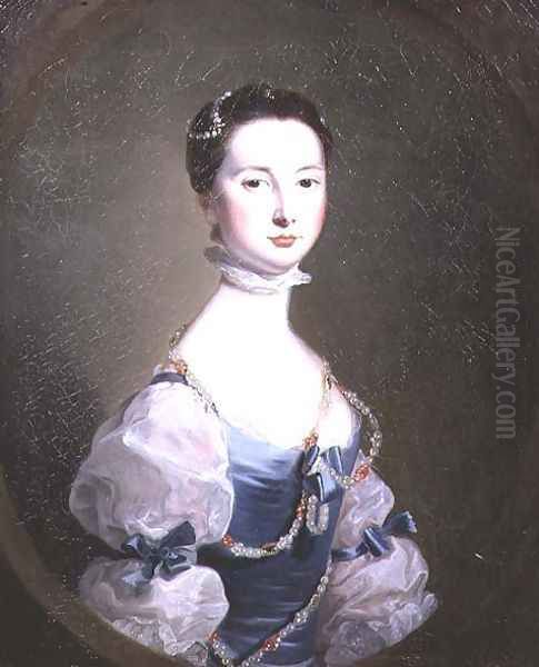 Portrait of a lady of the Cholmley family, c.1755 Oil Painting by Josepf Wright Of Derby