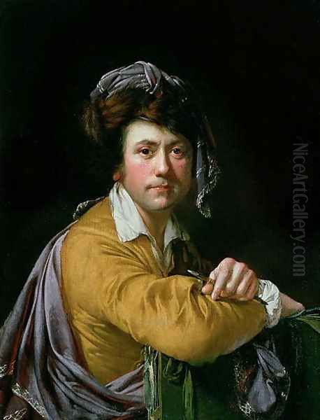 Self Portrait at the age of about Forty, c.1772-3 Oil Painting by Josepf Wright Of Derby