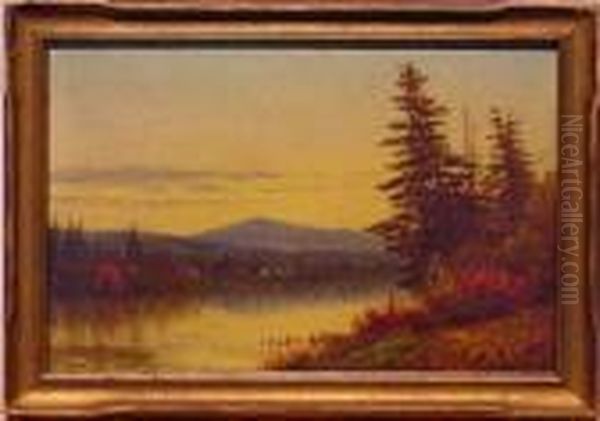 Autumn Landscape Oil Painting by Nelson Augustus Moore