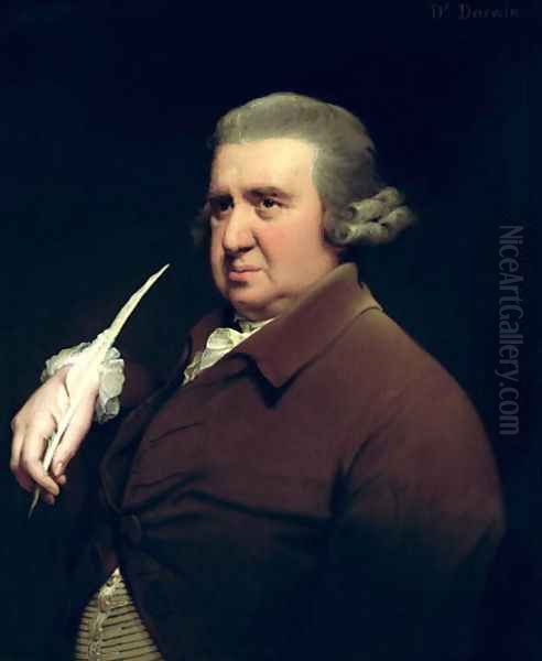 Portrait of Dr Erasmus Darwin (1731-1802) scientist, inventor and poet, grandfather of Charles Darwin, 1792-93 Oil Painting by Josepf Wright Of Derby