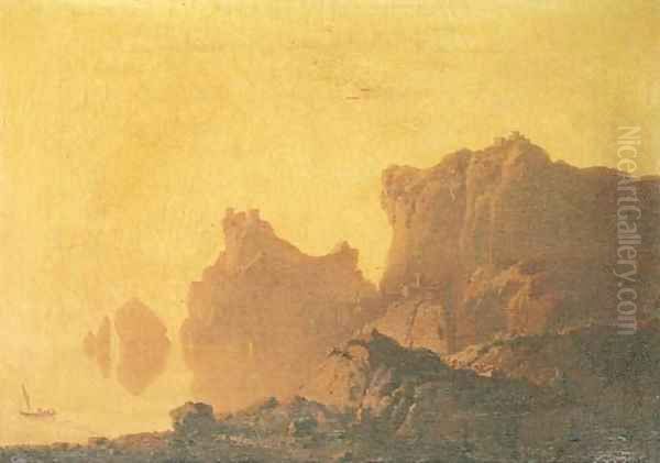 The Gulf of Salerno Oil Painting by Josepf Wright Of Derby