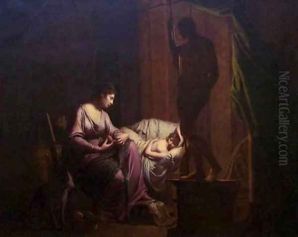 Penelope Unraveling Her Web Oil Painting by Josepf Wright Of Derby