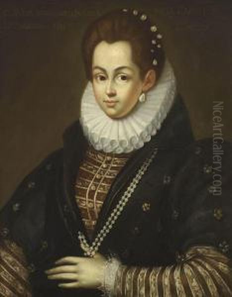 Bildnis Einer Vornehmen Jungen Frau Oil Painting by Giacomo Antonio Moro