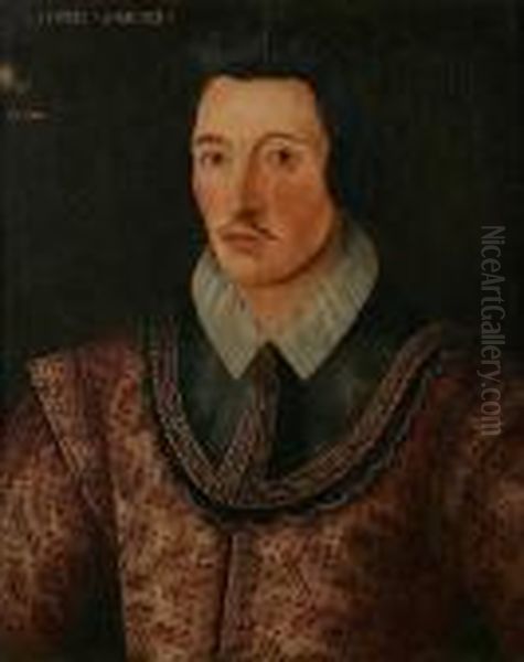 Portrait Of A Gentleman, Head 
And Shoulders, Believed To Be Sir Henry Lovett, Wearing Embroidered 
Costume With High Collar Oil Painting by Giacomo Antonio Moro