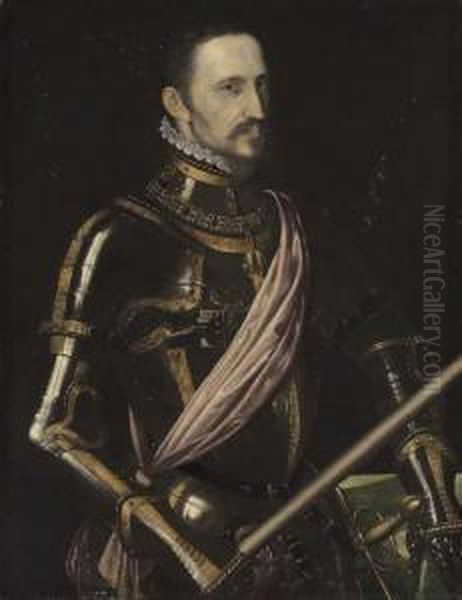 Portrait Of Don Fernandez Alvarez De Toledo Oil Painting by Giacomo Antonio Moro