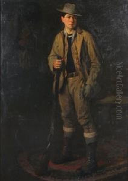 The Hunter, Circa1919 Oil Painting by Francis Luis Mora