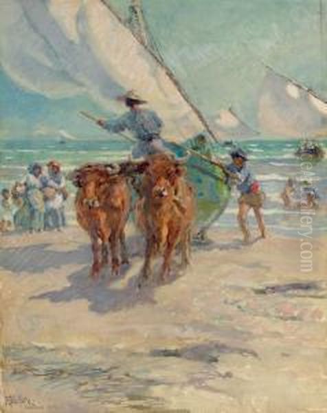 Fishermen, Valencia Oil Painting by Francis Luis Mora