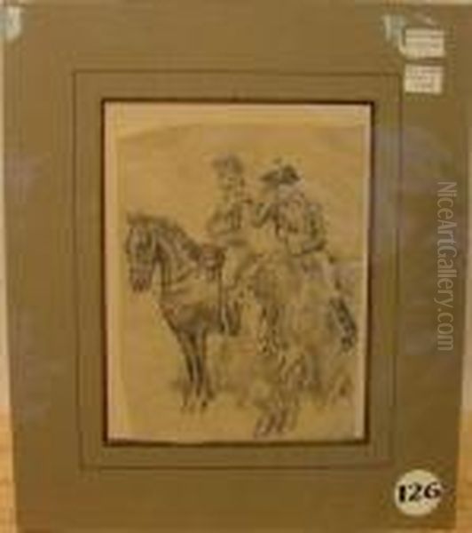 George Washington And General On Horseback Oil Painting by Francis Luis Mora