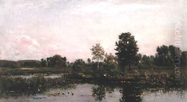 A Bend in the River Oise, 1872 Oil Painting by Charles-Francois Daubigny