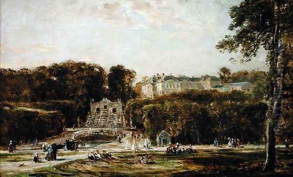 View of the Chateau de Saint-Cloud Oil Painting by Charles-Francois Daubigny