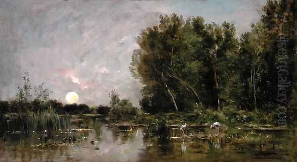 Moonrise, 1877 Oil Painting by Charles-Francois Daubigny