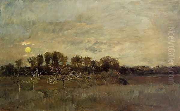 The Orchard at Sunset Oil Painting by Charles-Francois Daubigny