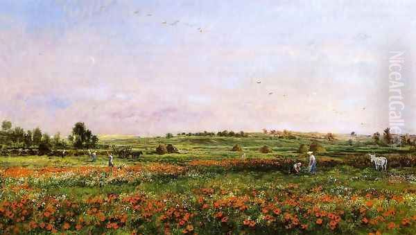 Fields in the Month of June Oil Painting by Charles-Francois Daubigny