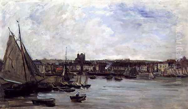 Dieppe, 1875 Oil Painting by Charles-Francois Daubigny