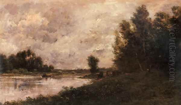 Bords De L'oise I Oil Painting by Charles-Francois Daubigny