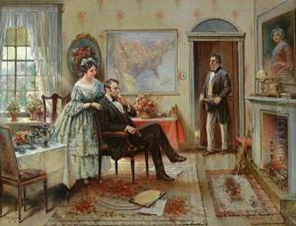 Abe And Mary Todd Lincoln Oil Painting by Edward Percy Moran