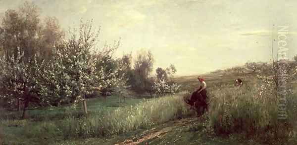 Spring, 1857 Oil Painting by Charles-Francois Daubigny