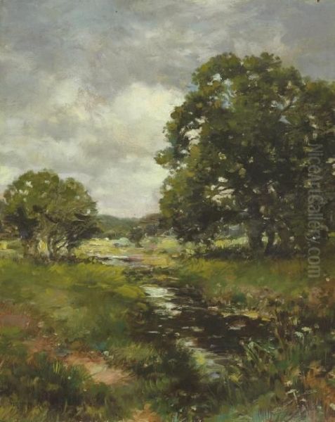 Landscape With Stream Oil Painting by Edward Percy Moran