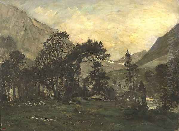 The Mahoura at Cauterets Oil Painting by Charles-Francois Daubigny