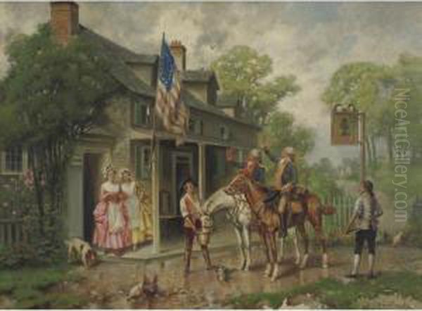 Saluting The Flag Oil Painting by Edward Percy Moran