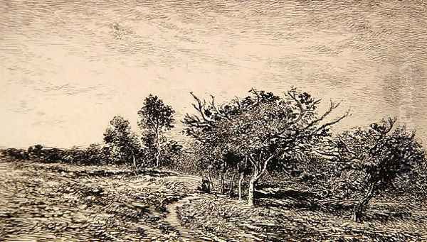 Apple Trees at Auvers (Pommiers a Auvers), 1877 Oil Painting by Charles-Francois Daubigny