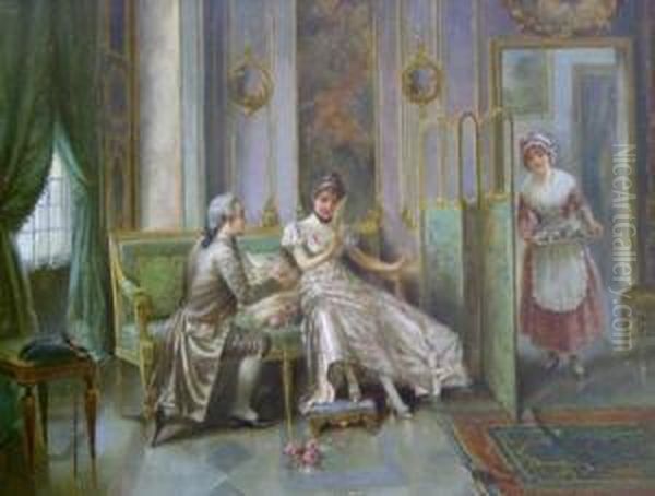 The Suitor's Tea Oil Painting by Edward Percy Moran