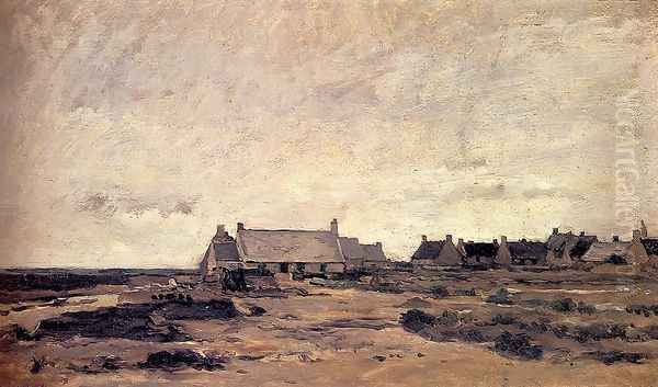 Le Village de Kerity en Bretagne Oil Painting by Charles-Francois Daubigny