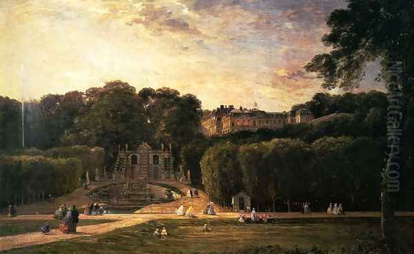 The Park At St. Cloud Oil Painting by Charles-Francois Daubigny