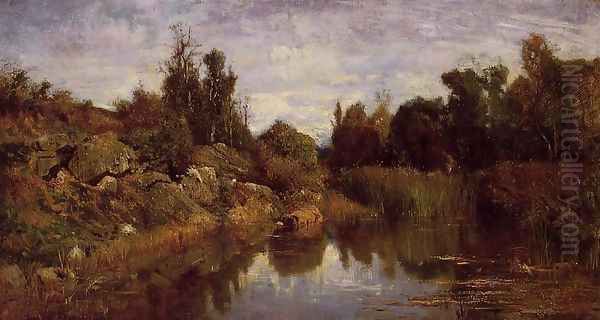 The Water's Edge Oil Painting by Charles-Francois Daubigny