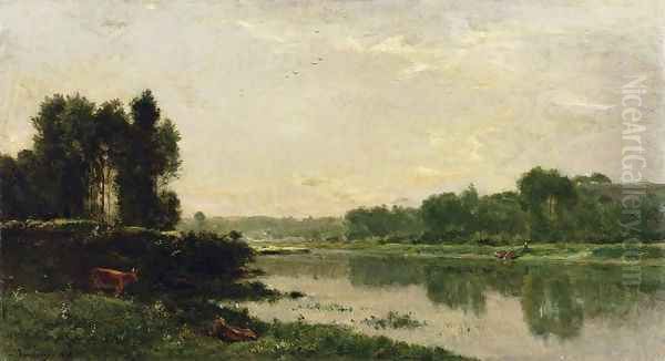 The Banks of the River II Oil Painting by Charles-Francois Daubigny