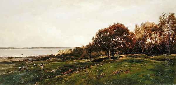 Seaside of Villerville, 1870 Oil Painting by Charles-Francois Daubigny