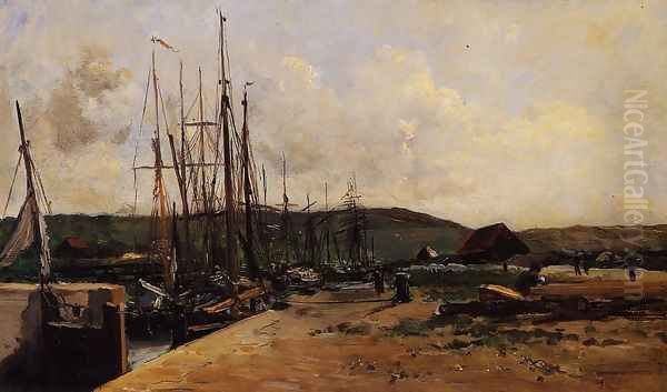 Fishing Port Oil Painting by Charles-Francois Daubigny