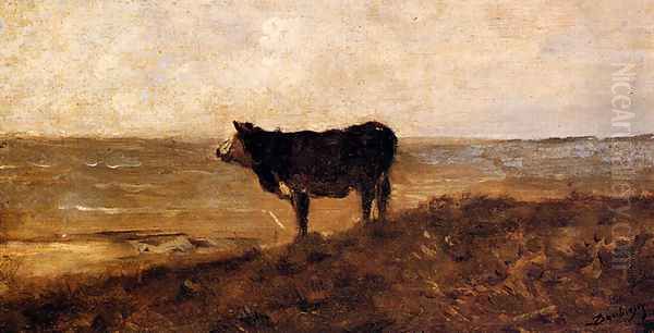 The Lone Cow Oil Painting by Charles-Francois Daubigny