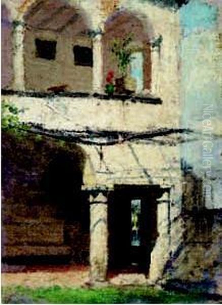 Casolare Oil Painting by Angelo Morbelli