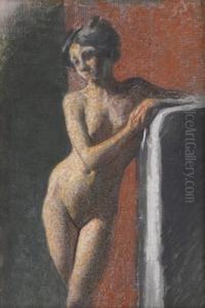 Nudo Femminile In Piedi Oil Painting by Angelo Morbelli