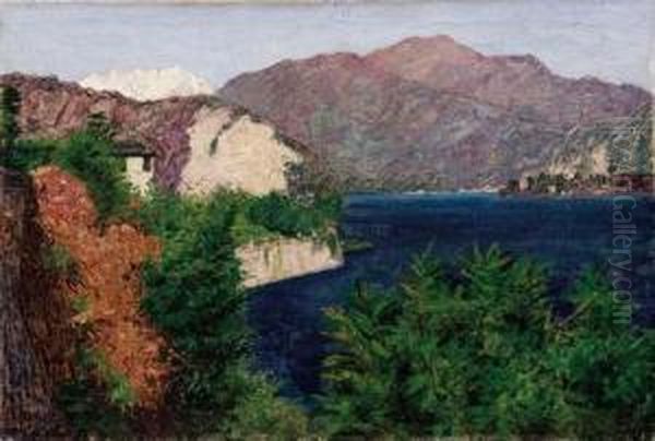 Lago Maggiore Oil Painting by Angelo Morbelli