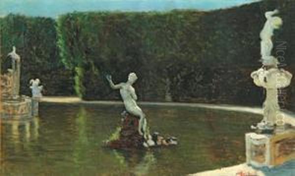 Veduta Del Giardino Di Boboli Oil Painting by Angelo Morbelli