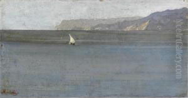 Veduta Di Capo Noli Oil Painting by Angelo Morbelli