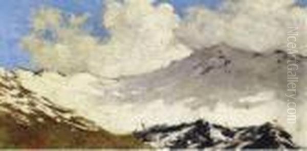 Nubi Sul Monte Subretta (bormio) Oil Painting by Angelo Morbelli