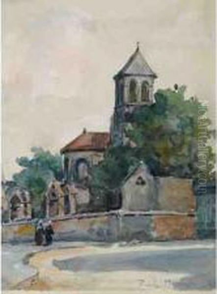 L'eglise Du Village Oil Painting by Paul Morchain