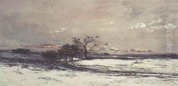 The Snow, 1873 Oil Painting by Charles-Francois Daubigny